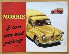 MORRIS ¼ Ton Van & Pickup (Series III) Sales Brochure Jan 1962 H&E 61160