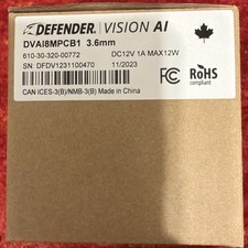 Defender Vision AI DVAI8MPCB1 3.6mm Camera Only. New With Broken Swivel