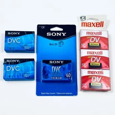 6 Sony & Maxwell Mini Digital Video Cassettes - 60 Min. Camcorder - New / Sealed