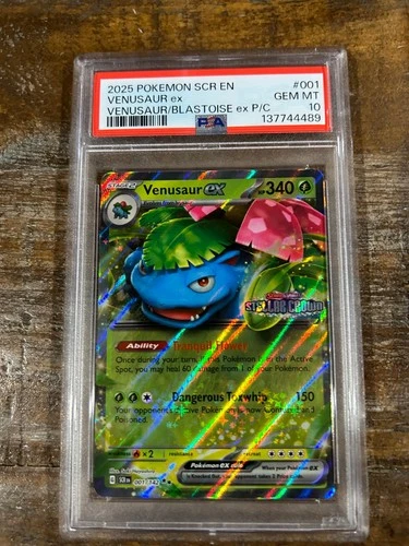 POKEMON 2025 Promo Prem. Collection Stellar Crown VENUSAUR EX #001 PSA 10 Gem  2