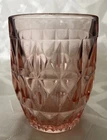 Windsor Diamond Pink 9 oz Flat Bottom Tumbler by Jeanette Glass ~Depression Era