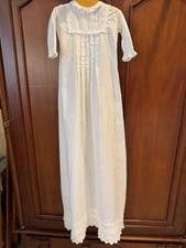 ANTIQUE WHITE CHRISTENING BABY GOWN LONG