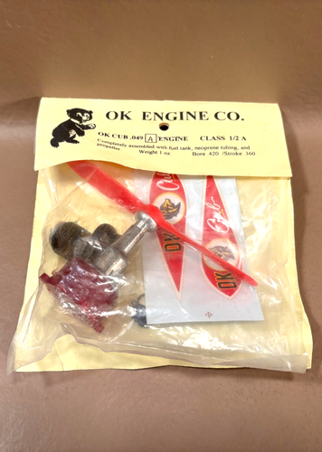New In Packet OK Cub .049A CL Glow Model Airplane Engine