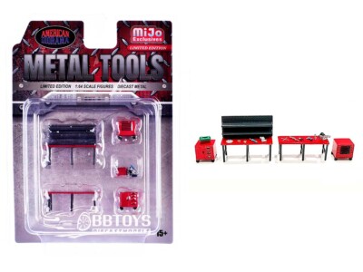 ''METAL TOOLS'' SET A OF 5 PIECES  1/64 SCALE MODELS BY AMERICAN DIORAMA 2409 MJ