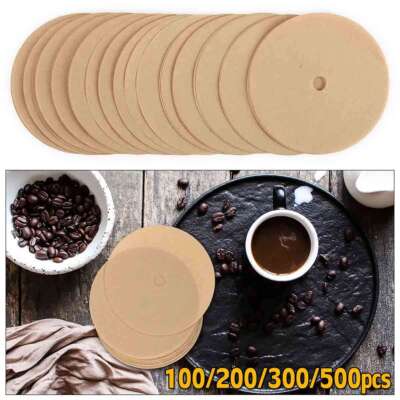 100-500x Disposable Coffee Paper Filters 3.7'' Circular Brown Machine Filter Camp