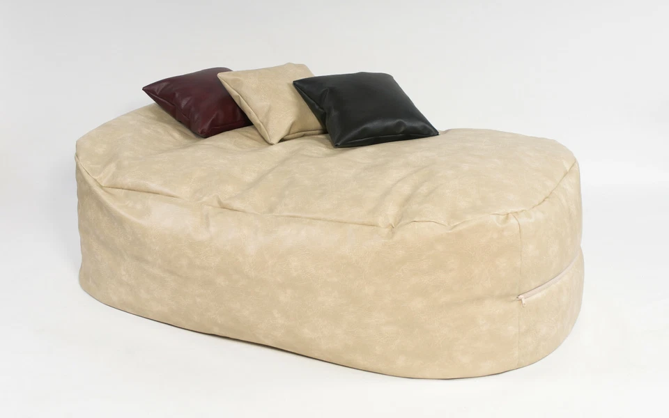 XXL BEANBAGS 16cuf *lleather Bean Bag Sofa Bed Beanbag Lounger Blue With Filling