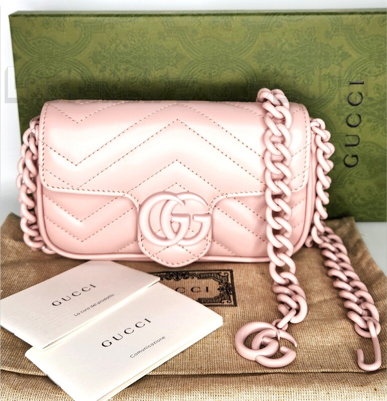 GUCCI Mini GG MARMONT Matelasse Leather Chain Shoulder Bag with Convertible 95 Belt Strap-image