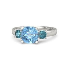 Natural Blue Topaz Gemstone with 925 Sterling Silver Ring for Women's 3970