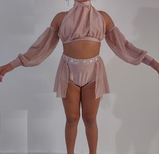 Dance Costume Lyrical Comtemporary Dress Rose Size L-Young or S
