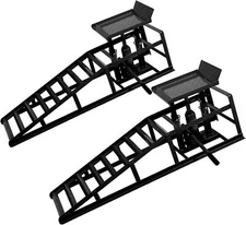 2 Pcs Heavy Duty Auto Car Truck Service Ramps Lifts Hydraulic Lift 5 ton jack