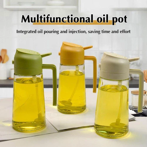 2-in-1 450ML Glass Oil Sprayer and Dispenser Spray Bottle Cooking Dispensers - Picture 2 of 19