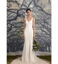 BHLDN Nicole Miller Abigail Bridal Modern Wedding Gown Sz12 FJ10016