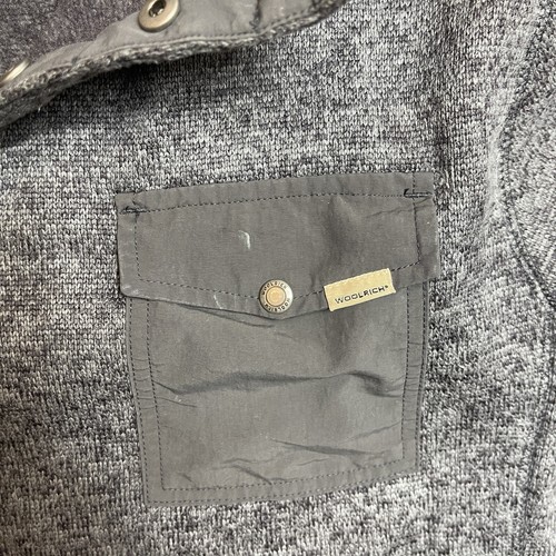 Woolrich Fleece Vintage Snap T Pull Over Outdoor Jacket, Gray, Mens L Defect - Picture 9 of 16