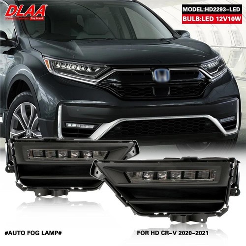 2Pcs Front Fog Lights Assembly w/ Clear Lens Grills Bumper For Honda CR-V 20-21