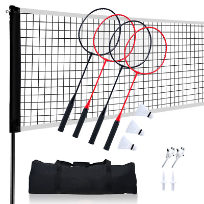 Uimoso Badminton Net Set Outdoor Portable Badminton Net with Rackets Shuttlecock
