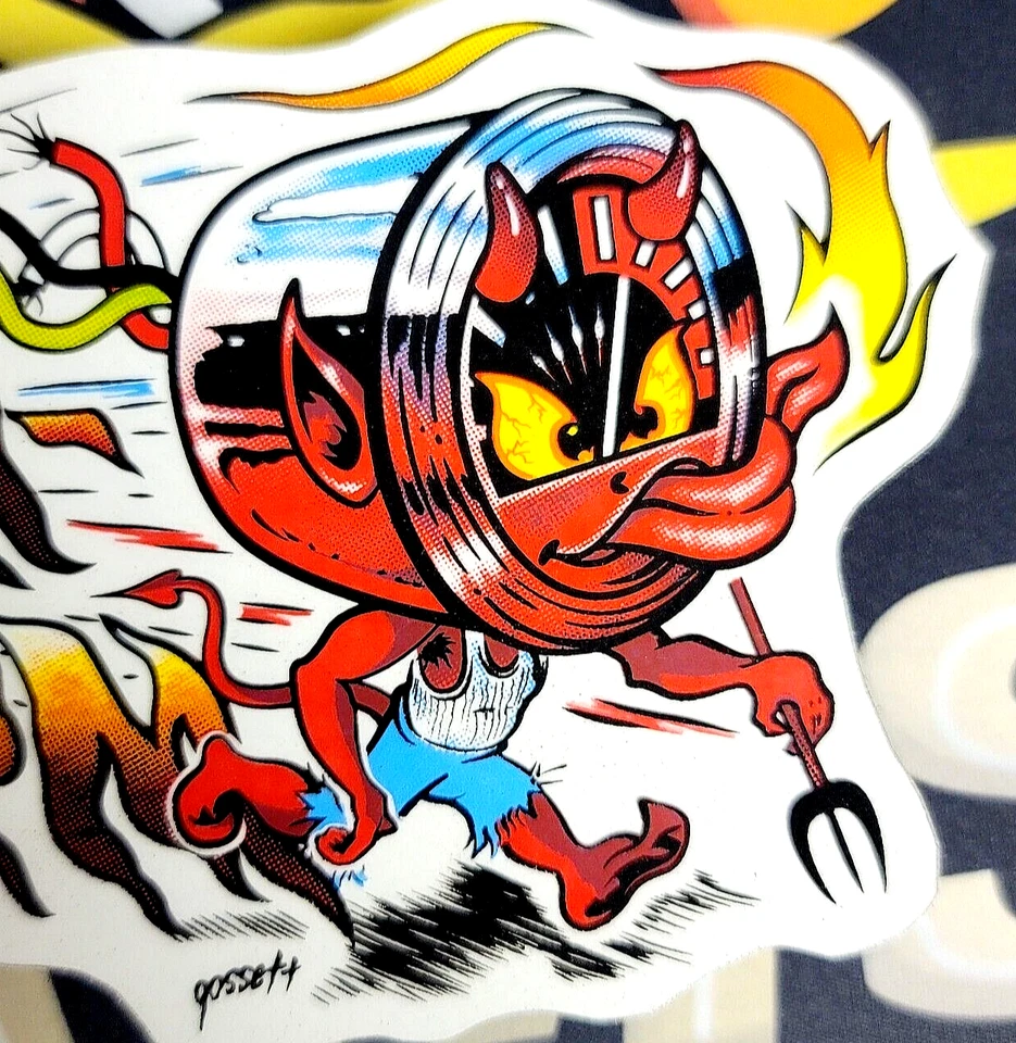 vtg style Hot Rod TACH Sticker Drag Racing Decal Kustom Kulture Tachometer Gauge - Image 3 of 4