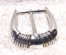Silver Engraved Center Area Western Replacement Belt Buckle Great Shape