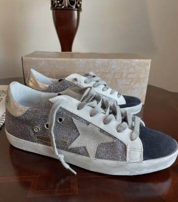 Golden Goose Sneakers, Size 38 Women, Dark Grey Glitter Limited Edition,  NEW