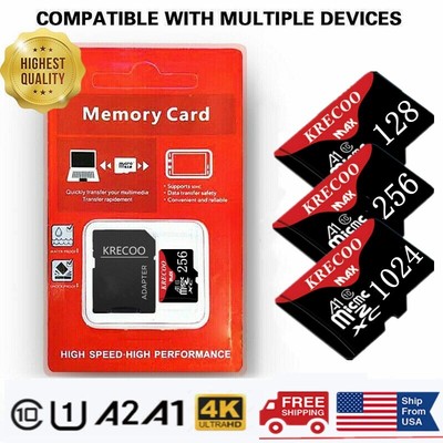 128GB 256GB 1TB Micro SD Card Memory Card TF Card with Free Adapter High Speed