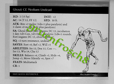  GHOUL  63 C  HARBINGER  2003  D&D MINIATURES GAMES CARD  DDM WIZARDS  VINTAGE