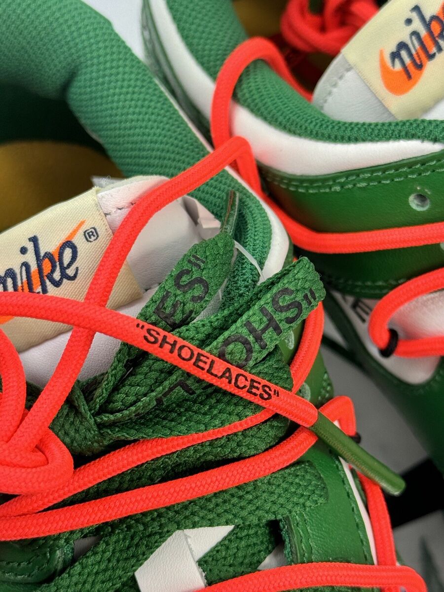 NIKE DUNK LOW X OFF-WHITE PINE GREEN SNEAKERS SIZE: US 10 NIKE DUNK LOW X OFF-WHITE PINE GREEN SNEAKERS SIZE: US 10
