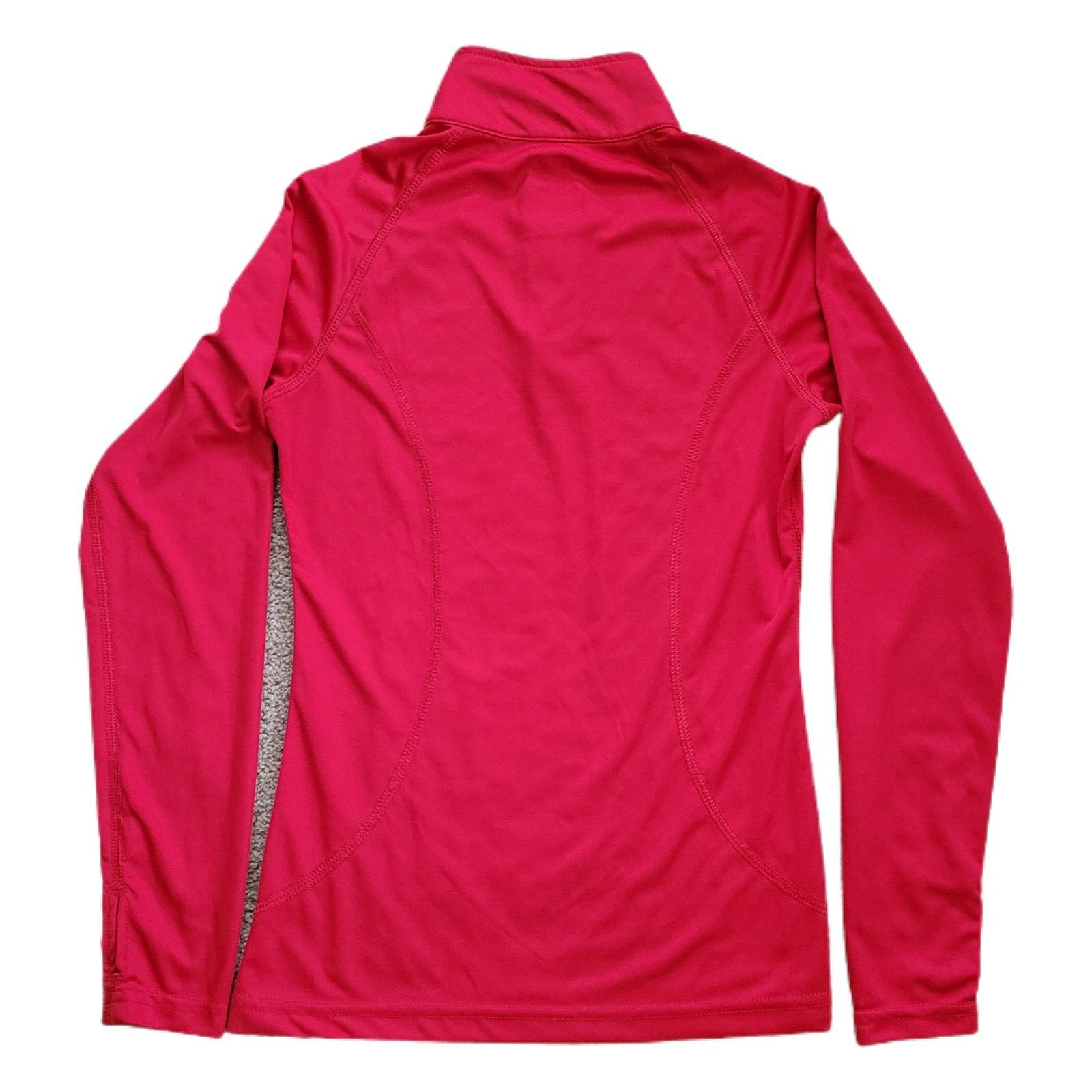 Danskin Women's Long Sleeve 1/4 Zip Thumbholes Performance Top Red Small