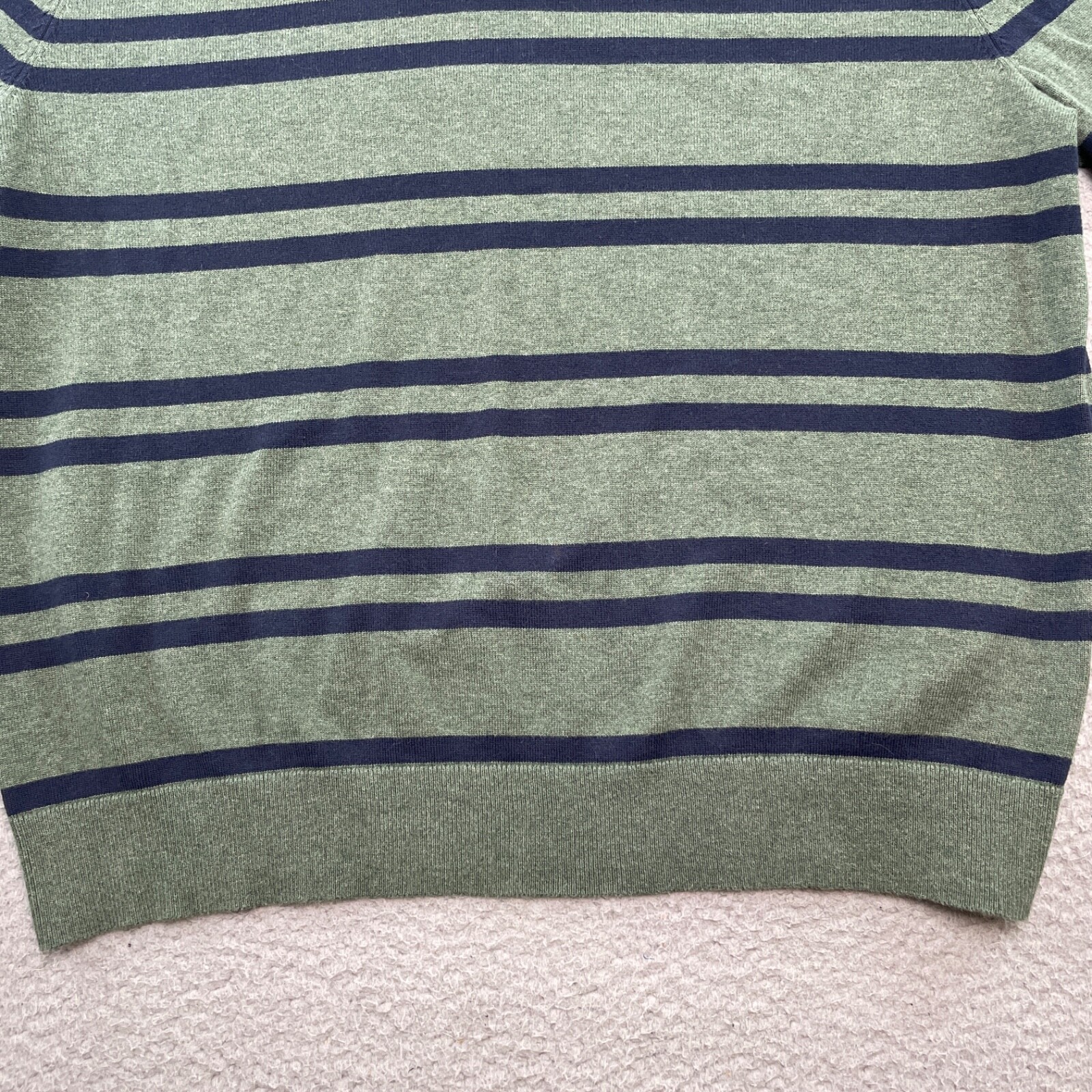 Nautica Shirt Mens XL Green Blue Striped Quarter Zip Rugby Pullover Preppy image 7