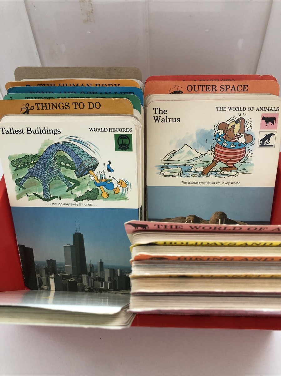 Disney Fun & Facts Cards 1978 Vintage With Case Storage Box Puzzle
