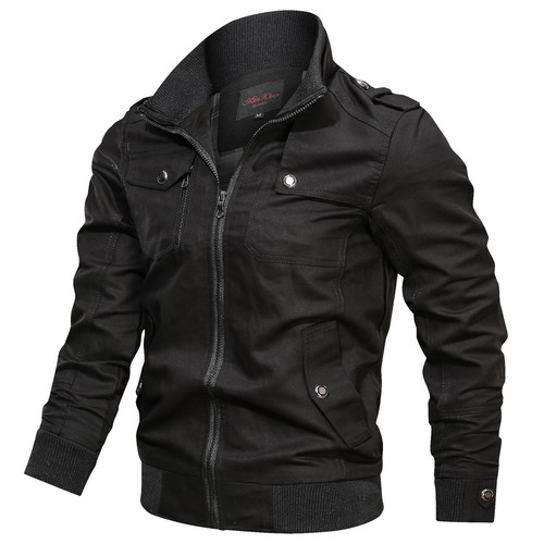 Men Winter Warm Casual Military Cargo Jacket Zip Up Coat Outwear Overcoat Tops - Picture 15 of 17