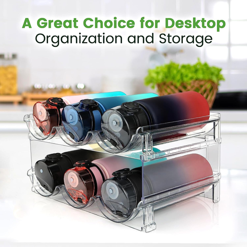 2er Pack Stapelbar Wasserflasche Organizer Regal - Küche Schrank Aufbewahrung Halter - Bild 6 von 8
