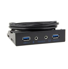 USB 3.0 2-Port 3.5 Inch Metal Front Panel USB Hub with 1 HD Audio Outpu