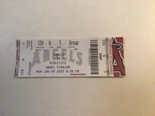 DENZEL CLARKE OAKLAND A’S CATCH OF DECADE LA ANGELS 6/9/2025 TICKET STUB