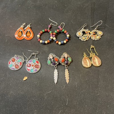 Lot Of 6 Ladies Vintage Earrings - Unique, Elegant Vintage Decor 