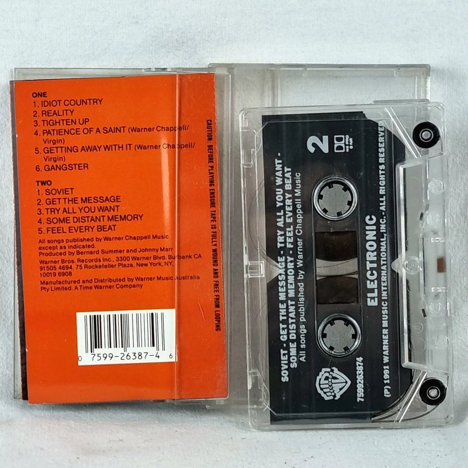 ELECTRONIC Self Titled Cassette Tape Aus copy w/ hype Sticker New Order Smiths  - Image 3 of 4