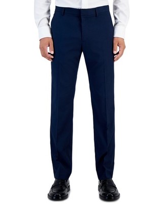 Perry Ellis Mens Slim fit Dress Pants 29 / 30 Navy Blue Solid Stretch