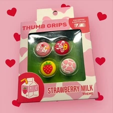 Strawberry Milk Silicone Thumb Grips for Nintendo Switch and Switch Lite NiB