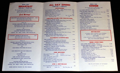 Disneyland MENU 1976 Hotel Room Service American USA Bicentennial Disney Vault - Picture 7 of 11