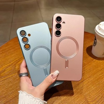 Magnetic Silicone Case Wireless Charging Shockproof Cover S26 S25 S24 Ultra