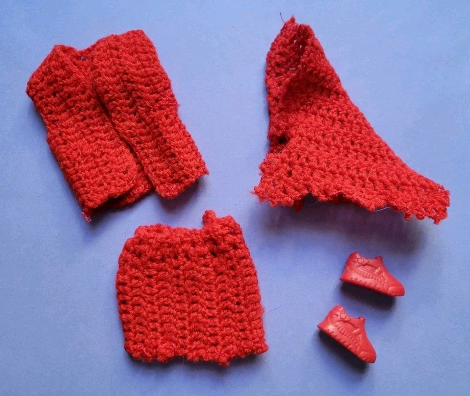 💕Vintage Ropa Barbie Invierno Moda Chaleco Faldas Chal Hecho a Mano Vacaciones Retro Foto 4 de 4