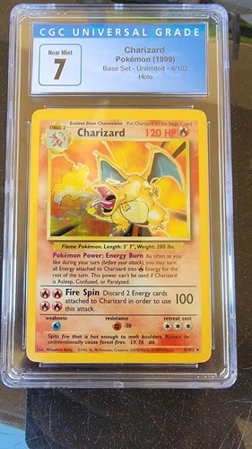 CGC 7 Charizard 1999 Base Set 4/102 Holo Pokemon Card