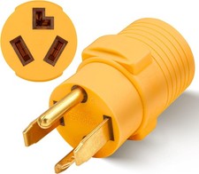 MECMO 3 Prong to 4 Dryer Adapter, NEMA 14-30P Male 10-30R Yellow