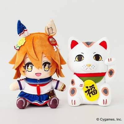 Umamusume Pretty Derby Matikanefukukitaru & Nya-san plush toy with pouch