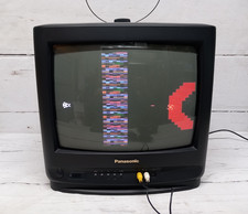 Panasonic 14″ Color TV Años 90 Retro Gaming Negro Televisión CRT + Control Remoto
