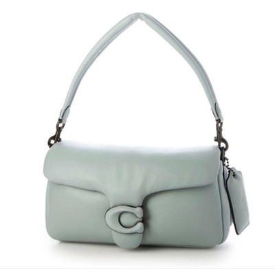 COACH Pillow Tabby 26 Light Blue Leather Shoulder Bag C0772 Authentic