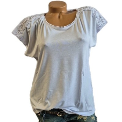 Creation L Damen T-Shirt Weiß Gr. 38/40 Kurzarm Rundhals Basic Shirt (9035)