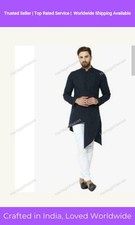 Cotton Clothes Mens Shirt Indian Ethnic Dress Kurta Uni Size