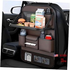 Universal Foldable Car Backseat Organizer with Table Tray, Car 1 Pack Brown
