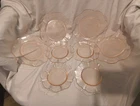 4 Lunch 4 Dessert Plates American Sweetheart Pink Depression Glass MacBeth-Evans