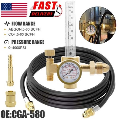 MIG TIG Welding CO2 Argon Gas Regulator Flow Meter Gauge with Connecting Hose