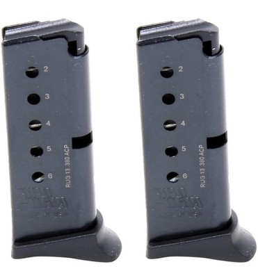 PROMAG (2 Pack) BLUE STEEL RUGER LCP .380 ACP, 6 ROUND MAGAZINE